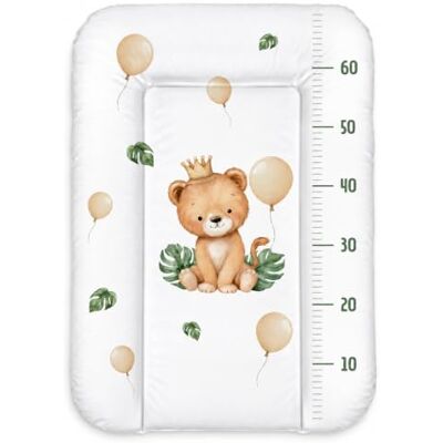regalik Wickelauflage 50x70 cm, abwaschbar, flach, weiß, Safari Party Wickeltischauflage, wasserdichte PVC-Folie, silikonisierte Vliesfaser, 0-12 Monate / 11 kg, Kommode mit Schutzrahmen regalik Wickelauflage 50x70 cm, abwaschbar, flach, weiß, Safari Party Wickeltischauflage, wasserdichte PVC-Folie, silikonisierte Vliesfaser, 0-12 Monate / 11 kg, Kommode mit Schutzrahmen