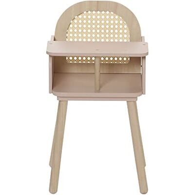Vertbaudet Puppenhochstuhl, Rattan, Holz FSC rosa/Natur ONE Size Vertbaudet Puppenhochstuhl, Rattan, Holz FSC rosa/Natur ONE Size