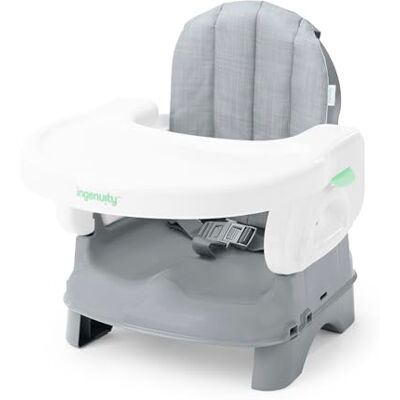 Ingenuity Deluxe Comfort Klappbare Sitzerhöhung Stuhl Faltbare Babysitzerhöhung Kleinkindersitz mit verstellbarer Höhe Gepolstert Leichtgewicht, Grau 6M-3J Ingenuity Deluxe Comfort Klappbare Sitzerhöhung Stuhl Faltbare Babysitzerhöhung Kleinkindersitz mit verstellbarer Höhe Gepolstert Leichtgewicht, Grau 6M-3J