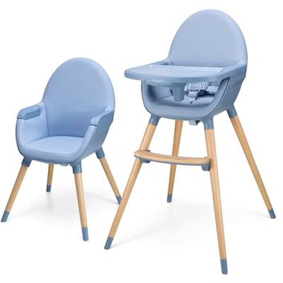 Kinderkraft FINI2 Hochstuhl 2 in 1, Kinderhochstuhl, Babystuhl, Kombihochstuhl, Beine aus Holz, Sicherheitsgurte, Fußstütze, Doppeltablett, ab 6 Monate bis 5 Jahre, 5 Punkt Gurte, Nordic Breeze Kinderkraft FINI2 Hochstuhl 2 in 1, Kinderhochstuhl, Babystuhl, Kombihochstuhl, Beine aus Holz, Sicherheitsgurte, Fußstütze, Doppeltablett, ab 6 Monate bis 5 Jahre, 5 Punkt Gurte, Nordic Breeze