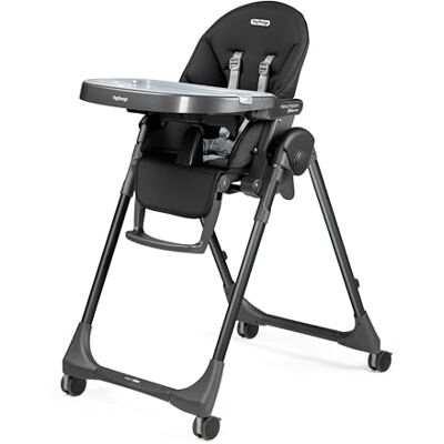 Peg Perego PEG Prima Pappa Follow Me Hochstuhl für Babys, Neigbar, Liegefunktion, 4 Räder, Faltbar und Ultra-Kompakt, für Kinder von 0 bis 3 Jahren (0-15 kg), True Black Peg Perego PEG Prima Pappa Follow Me Hochstuhl für Babys, Neigbar, Liegefunktion, 4 Räder, Faltbar und Ultra-Kompakt, für Kinder von 0 bis 3 Jahren (0-15 kg), True Black