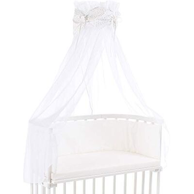babybay Himmel Organic Cotton mit Schleife passend für die Modelle Original, Maxi, Boxspring, Comfort, Comfort Plus und Midi, weiß Glitzersterne silber babybay Himmel Organic Cotton mit Schleife passend für die Modelle Original, Maxi, Boxspring, Comfort, Comfort Plus und Midi, weiß Glitzersterne silber