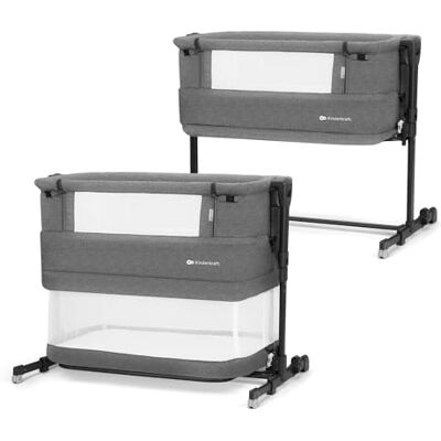 Kinderkraft NESTEE Grow 2 Beistellbett 3 in 1, Babybett, Kinderbett, 5 Höhenstufen, Matratze inklusive, Teleskopbeine, Rollen, faltbar, mit Transporttasche, Dunkelgrau Kinderkraft NESTEE Grow 2 Beistellbett 3 in 1, Babybett, Kinderbett, 5 Höhenstufen, Matratze inklusive, Teleskopbeine, Rollen, faltbar, mit Transporttasche, Dunkelgrau