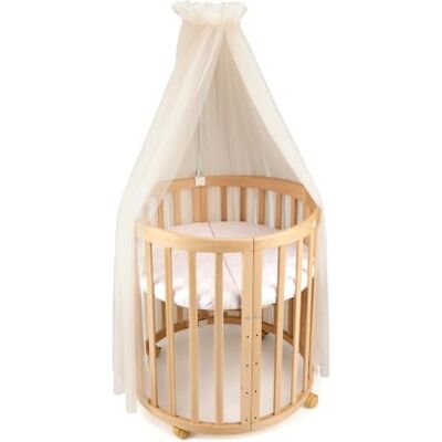 waldin Betthimmel mit Himmelstange für Babybett, ohne Bett, Champagner Baldachin aus Tüll, universelle Halterung für Kinderbett, Beistellbett und Stubenbett, transparent, Höhe ca. 155 cm waldin Betthimmel mit Himmelstange für Babybett, ohne Bett, Champagner Baldachin aus Tüll, universelle Halterung für Kinderbett, Beistellbett und Stubenbett, transparent, Höhe ca. 155 cm
