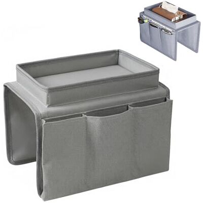 SIXHAOBU Sofa Armlehne Organizer, Armlehnen-Organizer mit Tablett, Sofa-Organizer zum Aufhängen, Stoff-Sofa-Aufbewahrungstasche, Faltbar Sofa Butler für Buch, Magazin, Handy, Fernbedienung (Grau) SIXHAOBU Sofa Armlehne Organizer, Armlehnen-Organizer mit Tablett, Sofa-Organizer zum Aufhängen, Stoff-Sofa-Aufbewahrungstasche, Faltbar Sofa Butler für Buch, Magazin, Handy, Fernbedienung (Grau)
