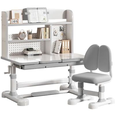 Fairnull Kinder Schreibtisch & Stuhl Set höhenverstellbar, ergonomisch ab 3 Eisen + Platte 300 lbs Handkurbel 21cm + Stuhl 7cm Tischplatte 50° neigbar Schublade Fairnull Kinder Schreibtisch & Stuhl Set höhenverstellbar, ergonomisch ab 3 Eisen + Platte 300 lbs Handkurbel 21cm + Stuhl 7cm Tischplatte 50° neigbar Schublade