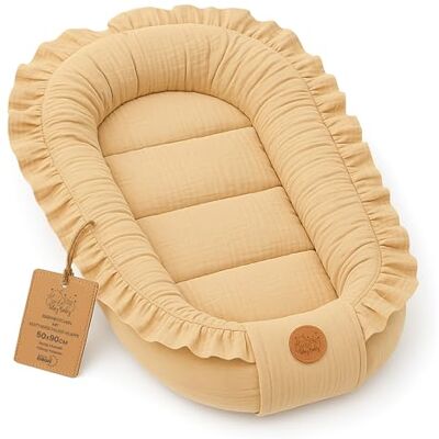 Totsy Baby Babynestchen aus Musselin weiches Nest für Neugeborene atmungsaktiv tragbar 50x90 cm gemütlicher Kokon für Babybett Kinderbett Stubenwagen Reise und unterwegs Beige Totsy Baby Babynestchen aus Musselin weiches Nest für Neugeborene atmungsaktiv tragbar 50x90 cm gemütlicher Kokon für Babybett Kinderbett Stubenwagen Reise und unterwegs Beige