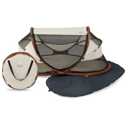 Deryan Baby & Kinder Reisebett mit Matratze ab Geburt bis 2,5 Jahre, Pop Up Kleinkindbett Babyzelt in 2 Sekunden aufgestellt, inkl. Moskitonetz & Reisetasche, Schnell & Kompakt Faltbar, Sand Deryan Baby & Kinder Reisebett mit Matratze ab Geburt bis 2,5 Jahre, Pop Up Kleinkindbett Babyzelt in 2 Sekunden aufgestellt, inkl. Moskitonetz & Reisetasche, Schnell & Kompakt Faltbar, Sand