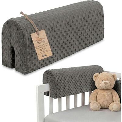 Totsy Baby Bettkantenschutz für Kinderbetten Minky 80 cm Schutz für Bettrahmen Baby Bett rausfallschutz für boxspringbett bettgitter mit Minky Bezug Kantenschutz Kinder Babybett Oeko-Tex Grau Totsy Baby Bettkantenschutz für Kinderbetten Minky 80 cm Schutz für Bettrahmen Baby Bett rausfallschutz für boxspringbett bettgitter mit Minky Bezug Kantenschutz Kinder Babybett Oeko-Tex Grau