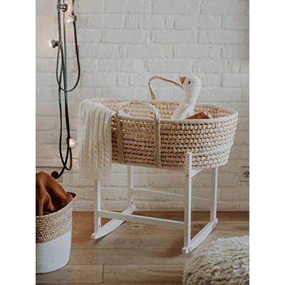 Generic Baby Moseskorb mit Schaukelständer und dreilagiger Matratze Baby Stubenwagen mit Holzständer Moseskorb Bettwäsche Handgemachter Baby-Schlafkorb Babybett Babyzimmer Generic Baby Moseskorb mit Schaukelständer und dreilagiger Matratze Baby Stubenwagen mit Holzständer Moseskorb Bettwäsche Handgemachter Baby-Schlafkorb Babybett Babyzimmer