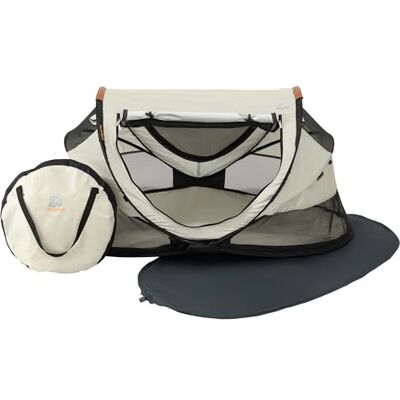 Deryan Baby & Kinder Reisebett mit Matratze ab Geburt bis 4,5 Jahre, Pop Up Kleinkindbett Babyzelt in 2 Sekunden aufgestellt, inkl. Moskitonetz & Reisetasche, Schnell & Kompakt Faltbar, Ivory Deryan Baby & Kinder Reisebett mit Matratze ab Geburt bis 4,5 Jahre, Pop Up Kleinkindbett Babyzelt in 2 Sekunden aufgestellt, inkl. Moskitonetz & Reisetasche, Schnell & Kompakt Faltbar, Ivory
