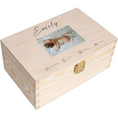 Creative Foto Erinnerungsbox Baby Holzkiste Fotogeschenke Personalisiert für Geburt & Taufe Dein Eigenes Bild Individuelle Geschenk für Mädchen und Jungen Erinnerungskiste Creative Foto Erinnerungsbox Baby Holzkiste Fotogeschenke Personalisiert für Geburt & Taufe Dein Eigenes Bild Individuelle Geschenk für Mädchen und Jungen Erinnerungskiste