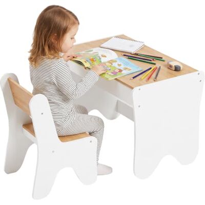 AIYAPLAY Kindertisch mit Stuhl 2 teilige Kindersitzgruppe Schublade Abgerundete Kanten, Platzsparend Kindermöbel Sitzgruppe zum Malen, Basteln, Lesen für Kinder 3-8 Jahren Kinderzimmer AIYAPLAY Kindertisch mit Stuhl 2 teilige Kindersitzgruppe Schublade Abgerundete Kanten, Platzsparend Kindermöbel Sitzgruppe zum Malen, Basteln, Lesen für Kinder 3-8 Jahren Kinderzimmer