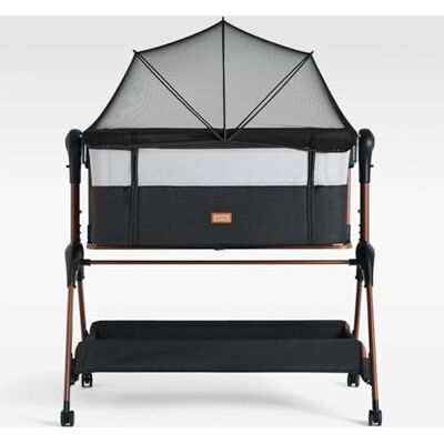 Love For Sleep LullaBee Beistellbett & Baby Co-Sleeper – 6 Höhenstufen, Schaukelfunktion, Rollen, gesteppte Matratze, Mesh-Seiten mit Moskitonetz, faltbares Bett mit Tragetasche (0–6 Monate) – Schwarz/Braun Love For Sleep LullaBee Beistellbett & Baby Co-Sleeper – 6 Höhenstufen, Schaukelfunktion, Rollen, gesteppte Matratze, Mesh-Seiten mit Moskitonetz, faltbares Bett mit Tragetasche (0–6 Monate) – Schwarz/Braun