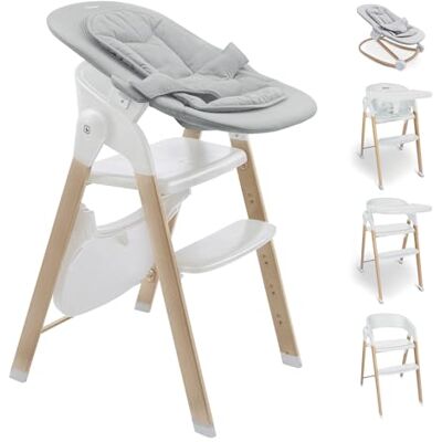 BABYGO Levels Hochstuhl Newborn – mitwachsender Hochstuhl ab Baby, klappbar, belastbar bis 110 kg, sicher & stabil, verstellbare Fußstütze, abnehmbarer Tisch (Weiß) BABYGO Levels Hochstuhl Newborn – mitwachsender Hochstuhl ab Baby, klappbar, belastbar bis 110 kg, sicher & stabil, verstellbare Fußstütze, abnehmbarer Tisch (Weiß)