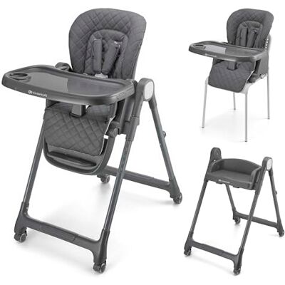 Kinderkraft TULO Kinderhochstuhl 3-in-1, Kinderstuhl, Hochstuhl, bis 25kg, 5 Höhenpositionen, 3 Rückenstützen, 3 Fußstützenpositionen, 4 Räder mit Bremse, Grau Kinderkraft TULO Kinderhochstuhl 3-in-1, Kinderstuhl, Hochstuhl, bis 25kg, 5 Höhenpositionen, 3 Rückenstützen, 3 Fußstützenpositionen, 4 Räder mit Bremse, Grau