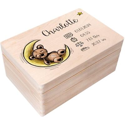 Creative Erinnerungsbox Baby Personalisiert mit Namen 30 x 20 x 14 cm Individuelle Erinnerungskiste Geschenk zur Geburt für Mädchen und Jungen Holzkiste mit Deckel Farbdruck Creative Erinnerungsbox Baby Personalisiert mit Namen 30 x 20 x 14 cm Individuelle Erinnerungskiste Geschenk zur Geburt für Mädchen und Jungen Holzkiste mit Deckel Farbdruck