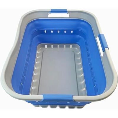 SAMMART 42L Faltbarer Wäschekorb aus Kunststoff – Faltbarer Pop-Up-Aufbewahrungsbehälter/Organizer – tragbarer Wäschekorb – platzsparender (1, Grau/Little Boy Blue) SAMMART 42L Faltbarer Wäschekorb aus Kunststoff – Faltbarer Pop-Up-Aufbewahrungsbehälter/Organizer – tragbarer Wäschekorb – platzsparender (1, Grau/Little Boy Blue)