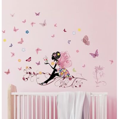 Tanlaby Schmetterling Mädchen Wandtattoo Blumen Fee Wandsticker Bunte Wandaufkleberr für Mädchen Babyzimmer Wohnzimmer Schlafzimmer Kinderzimmer Hause Wanddekoration Tanlaby Schmetterling Mädchen Wandtattoo Blumen Fee Wandsticker Bunte Wandaufkleberr für Mädchen Babyzimmer Wohnzimmer Schlafzimmer Kinderzimmer Hause Wanddekoration