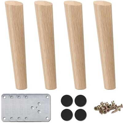 La Vane 4 Stück Massivholz Möbelfüße 30cm Schräg Konische Tischbeine mit Montageplatten & Schrauben Ersatzfüße für Sofa, Bett, Schrank, Couch, Stuhl (Holz, Natur) La Vane 4 Stück Massivholz Möbelfüße 30cm Schräg Konische Tischbeine mit Montageplatten & Schrauben Ersatzfüße für Sofa, Bett, Schrank, Couch, Stuhl (Holz, Natur)