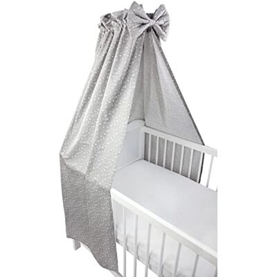 TupTam Babybett Himmel mit Schleifchen, Farbe: Sterne Grau 2, Größe: ca. 160x240 cm TupTam Babybett Himmel mit Schleifchen, Farbe: Sterne Grau 2, Größe: ca. 160x240 cm