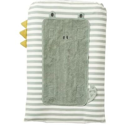 Vertbaudet Wickelauflage für Babys, Baumwolle, gestreift, grün, 72 x 49 cm Vertbaudet Wickelauflage für Babys, Baumwolle, gestreift, grün, 72 x 49 cm