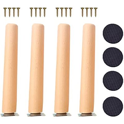 HOCAH Tischbeine aus Holz, 65 cm, Set mit 4 DIY-Möbelfüßen for Sofa, Schrank, Bett, Schreibtisch mit Montageplatten(50cm/19.69in) HOCAH Tischbeine aus Holz, 65 cm, Set mit 4 DIY-Möbelfüßen for Sofa, Schrank, Bett, Schreibtisch mit Montageplatten(50cm/19.69in)