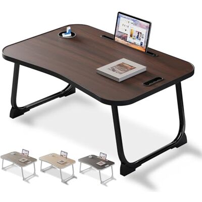 WEIQILE Laptop Bett Tisch, Frühstückstisch zum Essen, Lesen, Schreiben auf dem Bett, Sofa, zu Hause und im Büro (Dark Wood) WEIQILE Laptop Bett Tisch, Frühstückstisch zum Essen, Lesen, Schreiben auf dem Bett, Sofa, zu Hause und im Büro (Dark Wood)