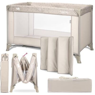 Lorelli Baby Reisebett, 2 in 1 Babybett und Laufstall Carina, Kinderbett ab Geburt bis 15 kg, Faltbar inkl. Transporttasche, Beige Lorelli Baby Reisebett, 2 in 1 Babybett und Laufstall Carina, Kinderbett ab Geburt bis 15 kg, Faltbar inkl. Transporttasche, Beige