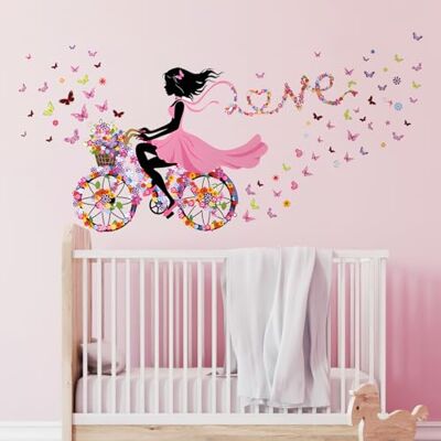 Tanlaby Mädchen Fahrrad Wandtattoo Blumen Fee Wandsticker Schmetterling Mädchen Wandaufkleberr für Mädchen Babyzimmer Wohnzimmer Schlafzimmer Kinderzimmer Hause Wanddekoration Tanlaby Mädchen Fahrrad Wandtattoo Blumen Fee Wandsticker Schmetterling Mädchen Wandaufkleberr für Mädchen Babyzimmer Wohnzimmer Schlafzimmer Kinderzimmer Hause Wanddekoration