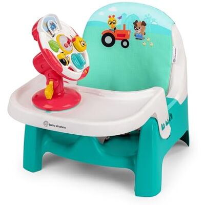 Baby Einstein Farm Explorers 2-in-1 Sitzerhöhung Stuhl mit musikalischem Lenkrad-Spielzeug, für 6–36 Monate Baby Einstein Farm Explorers 2-in-1 Sitzerhöhung Stuhl mit musikalischem Lenkrad-Spielzeug, für 6–36 Monate