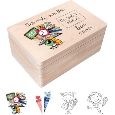 Creative Personalisiert Einschulung Geschenk Junge Mädchen Schulanfang Geschenke Einschulungsgeschenke Erster Schultag Schultüte Holzkiste Erinnerungsbox für 1. und 5. Klasse Deko Creative Personalisiert Einschulung Geschenk Junge Mädchen Schulanfang Geschenke Einschulungsgeschenke Erster Schultag Schultüte Holzkiste Erinnerungsbox für 1. und 5. Klasse Deko