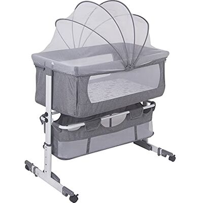 homewell 3 in 1 Babybett Beistellbett, Wiege mit Moskitonetz und Aufbewahrungskorb, Faltbares, Neigungs und Höhenstufen, Bequeme Matratze, Seiten aus Netz, Baby Bassinet, Stubenwagen Baby homewell 3 in 1 Babybett Beistellbett, Wiege mit Moskitonetz und Aufbewahrungskorb, Faltbares, Neigungs und Höhenstufen, Bequeme Matratze, Seiten aus Netz, Baby Bassinet, Stubenwagen Baby
