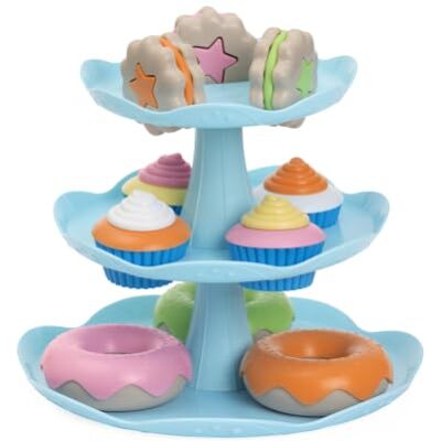 Chicco Konditorei Spielzeug aus Holz & Stoff 34-Teiliges Set mit Tablett, Cupcakes, Donuts & Tellern Montessori Rollenspiel für Motorik & Konzentration Chicco Konditorei Spielzeug aus Holz & Stoff 34-Teiliges Set mit Tablett, Cupcakes, Donuts & Tellern Montessori Rollenspiel für Motorik & Konzentration