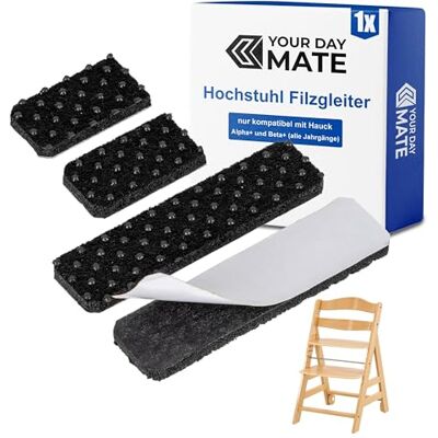 Your Day Mate Filzgleiter mit Noppen für Hochstuhl, 1 Set, kompatibel mit Hauck Alpha+ und BETA+ Kinderhochstuhl mit Rollen, in Schwarz, zum Kleben, Filz Gleiter Stuhlbein Alpha Beta Plus, Babystuhl Bodenschoner Your Day Mate Filzgleiter mit Noppen für Hochstuhl, 1 Set, kompatibel mit Hauck Alpha+ und BETA+ Kinderhochstuhl mit Rollen, in Schwarz, zum Kleben, Filz Gleiter Stuhlbein Alpha Beta Plus, Babystuhl Bodenschoner