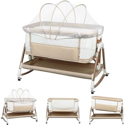 homewell 3 in 1 Babybett, Beistellbett Baby & Stubenwagen, Verstellbarer Co-Sleeper, Höhenverstellung und Einstellung der Neigung der Matratze, 4 Räder mit Bremse homewell 3 in 1 Babybett, Beistellbett Baby & Stubenwagen, Verstellbarer Co-Sleeper, Höhenverstellung und Einstellung der Neigung der Matratze, 4 Räder mit Bremse
