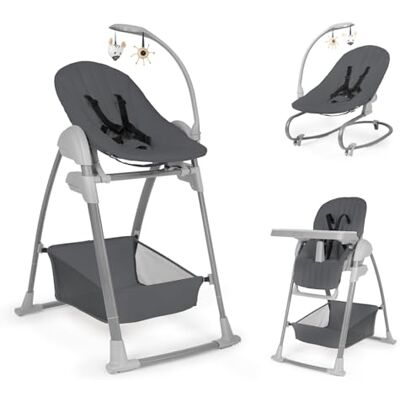 hauck Sit N Relax 3in1, Dark Grey Mitwachsender Hochstuhl ab Geburt bis 15 kg, mit Neugeborenenaufsatz, Babywippe, Spielbogen, Essbrett, Räder & Korb, Höhenverstellbar, Faltbar, Leicht Abwischbar hauck Sit N Relax 3in1, Dark Grey Mitwachsender Hochstuhl ab Geburt bis 15 kg, mit Neugeborenenaufsatz, Babywippe, Spielbogen, Essbrett, Räder & Korb, Höhenverstellbar, Faltbar, Leicht Abwischbar