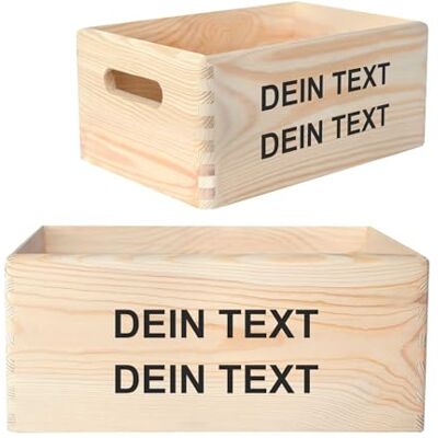 Creative Personalisiert Geschenke Wunschtext Holzkiste ohne Deckel Dein Eigener Beliebig Text Individuelles Geschenk Geschenkkiste Geschenkbox Für Frauen, Männer und Paar 30 x 20 x 13 cm Creative Personalisiert Geschenke Wunschtext Holzkiste ohne Deckel Dein Eigener Beliebig Text Individuelles Geschenk Geschenkkiste Geschenkbox Für Frauen, Männer und Paar 30 x 20 x 13 cm
