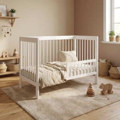 Love For Sleep Babybett Beistellbett 120x60cm mit Sicherheitsbarriere Umwandelbar Weiß Luca Kinderbett aus Holz Mitwachsend Gitterbett Love For Sleep Babybett Beistellbett 120x60cm mit Sicherheitsbarriere Umwandelbar Weiß Luca Kinderbett aus Holz Mitwachsend Gitterbett