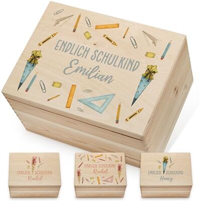 Lilleta Lilletå ® Erinnerungsbox Schulanfang 09 XL ohne Griff 40 x 30 x 23 cm Erinnerungskiste Baby & Kinder – Geschenkkiste zur Aufbewahrung Lilleta Lilletå ® Erinnerungsbox Schulanfang 09 XL ohne Griff 40 x 30 x 23 cm Erinnerungskiste Baby & Kinder – Geschenkkiste zur Aufbewahrung