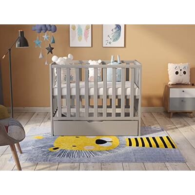 Love For Sleep Babybett Beistellbett 100x50cm mit Schaumstoffmatratze Grau Paris Kinderbett Holz Mitwachsend Gitterbett mit Schublade Love For Sleep Babybett Beistellbett 100x50cm mit Schaumstoffmatratze Grau Paris Kinderbett Holz Mitwachsend Gitterbett mit Schublade