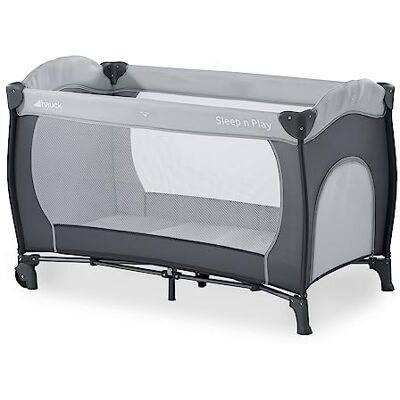 hauck Kinderreisebett Sleep N Play Go Plus mit Transporttasche, Rädern, Schlupf zum Spielen, Klein Zusammenklappbar, Baby Reisebett Kleinkind ab Geburt bis 15 kg (Stone) hauck Kinderreisebett Sleep N Play Go Plus mit Transporttasche, Rädern, Schlupf zum Spielen, Klein Zusammenklappbar, Baby Reisebett Kleinkind ab Geburt bis 15 kg (Stone)