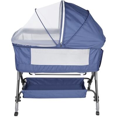 LANTUS 3 in 1 Beistellbett Baby,Stubenwagen mit Aufbewahrungskorb für Zuhause und Unterwegs,Babybett mit Weich Matratze Kinderbett,Tragbares Kinderbett 4 Rädern, 104 x 52 x 100–110 cm – Marineblau LANTUS 3 in 1 Beistellbett Baby,Stubenwagen mit Aufbewahrungskorb für Zuhause und Unterwegs,Babybett mit Weich Matratze Kinderbett,Tragbares Kinderbett 4 Rädern, 104 x 52 x 100–110 cm – Marineblau