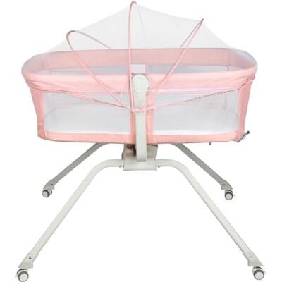 LANTUS Baby Beistellbett,Kompatibel mit verschiedenen Betten, Einfach zu Montieren und Transportieren,höhenverstellbar, 4 Rollen, hervorragende Luftzirkulation,94 x 70 x 80 cm (Rosa) LANTUS Baby Beistellbett,Kompatibel mit verschiedenen Betten, Einfach zu Montieren und Transportieren,höhenverstellbar, 4 Rollen, hervorragende Luftzirkulation,94 x 70 x 80 cm (Rosa)