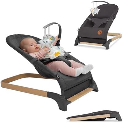 Lionelo June Babywippe für Neugeborene bis 9 kg, bequemer Stuhl mit natürlicher beruhigender Bewegung, ergonomische Rückenstütze, 3-Punkt-Sicherheitsgurt, weiches atmungsaktives Gewebe, leicht & Lionelo June Babywippe für Neugeborene bis 9 kg, bequemer Stuhl mit natürlicher beruhigender Bewegung, ergonomische Rückenstütze, 3-Punkt-Sicherheitsgurt, weiches atmungsaktives Gewebe, leicht &