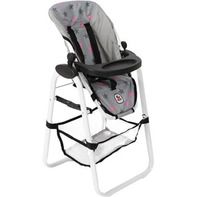 Bayer Puppen-Hochstuhl Klappbar Design Sternchen Grau Bayer Puppen-Hochstuhl Klappbar Design Sternchen Grau