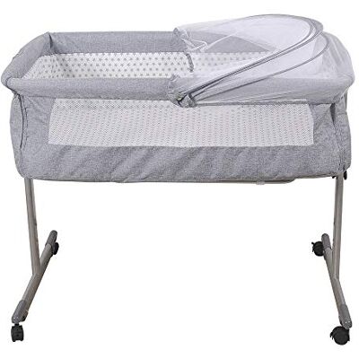 LANTUS Babywiege Stubenwagen Reisebett Kinderbett klappbar Babybett Beistellbett Schaukelwiege mit Schaukelfunktion inkl. Moskitonetz, Matratze und Tasche (96 * 57 * 77cm (grau)) LANTUS Babywiege Stubenwagen Reisebett Kinderbett klappbar Babybett Beistellbett Schaukelwiege mit Schaukelfunktion inkl. Moskitonetz, Matratze und Tasche (96 * 57 * 77cm (grau))