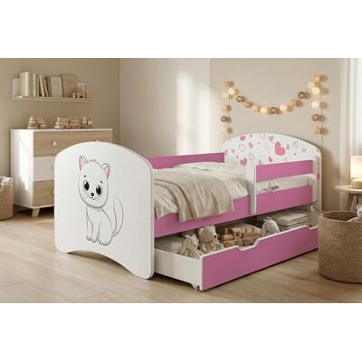 Happy Babies Kinderbett Kinderbett mit Rausfallschutz und Bettschublade, Ideales Bett für Mädchen und Jungen 160x80 mit Matratze, Rose Bett Prinzessin, Set, farbenfroh (Nr 159, 160x80) Happy Babies Kinderbett Kinderbett mit Rausfallschutz und Bettschublade, Ideales Bett für Mädchen und Jungen 160x80 mit Matratze, Rose Bett Prinzessin, Set, farbenfroh (Nr 159, 160x80)