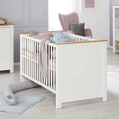 roba Kombi-Kinderbett 'Ava' 70 x1 40 cm, Babybett umbaubar zum Juniorbett, weiß, Dekor in 'Artisan Eiche' roba Kombi-Kinderbett 'Ava' 70 x1 40 cm, Babybett umbaubar zum Juniorbett, weiß, Dekor in 'Artisan Eiche'