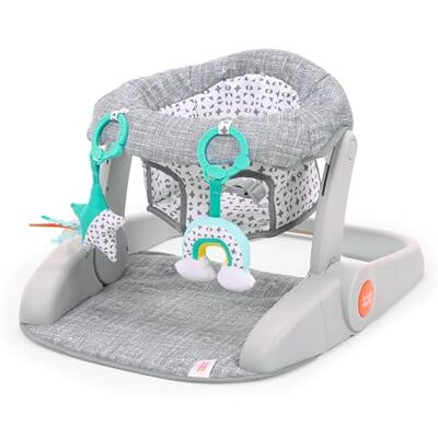 Bright Starts Learn-to-Sit Babybodensitz, 2 Positionen zum Mitwachsen, tragbares Babysitzmöbel, mit sensorischen Spielzeugen, unisex, 4 – 12 Monate, Grau Bright Starts Learn-to-Sit Babybodensitz, 2 Positionen zum Mitwachsen, tragbares Babysitzmöbel, mit sensorischen Spielzeugen, unisex, 4 – 12 Monate, Grau